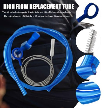 High Flow Blue Replacement Tube with Cleaner Brush (38.5in/978mm), for Hydration Reservoirs