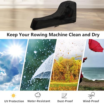 Rowing Machine Cover Concept 2 Rower Accessories Waterproof Dustproof Fitness Equipment Cover Fit for Concept 2 Rowing Machine 95" L x 24" W x 40" H Black