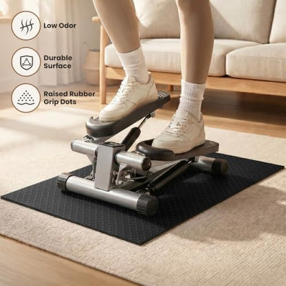 THAILE Double-Sided Elliptical Mat, 26" x 18", Non-Slip Stepper Mat