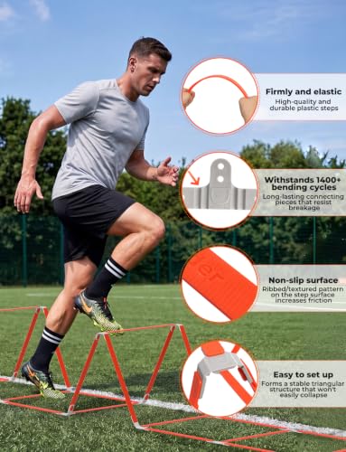 GHB Tangle-Free Agility Ladder Hurdles, 15ft 11 Rungs