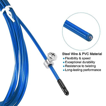 PATIKIL Speed Jump Rope Replacement Cable Professional Skipping Rope Steel Wire Replace for High Speed Jump Ropes - color: Blue