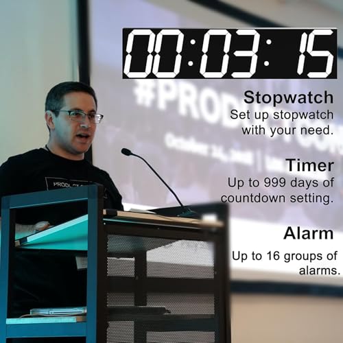CHKOSDA Digital Wall Clock, Oversize Led Digital Clock with Auto Dimmer, Huge Countdown Timer with Remote Control, 27" Wide Led Display, 6 Digits, Wall Mount, Date and Temperature (White) - color: White