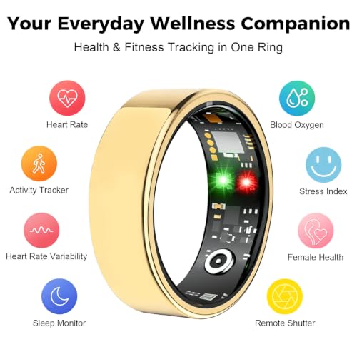 Smart Ring for Women Men, Health Tracking Ring No APP Fee (Rosegold,12) - color: Rose Gold, size: 12