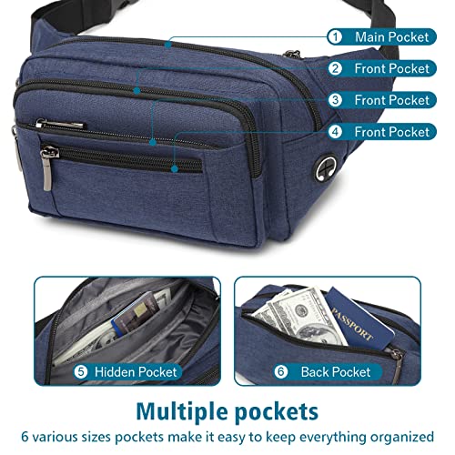 Packism Fanny Packs for Women Men - Crossbody Waist Bag for Travel - color: A03 Blue