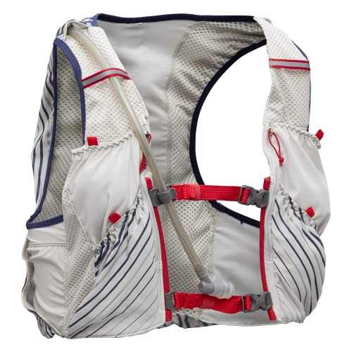 Nathan Men's Pinnacle Race Vest 12L Hydration Pack, 1.6L Water Bladder, Running Vest, Water-Resistant Pockets, Lightweight & Moisture Wicking - color: Vapor Grey/Ribbon Red, size: Medium