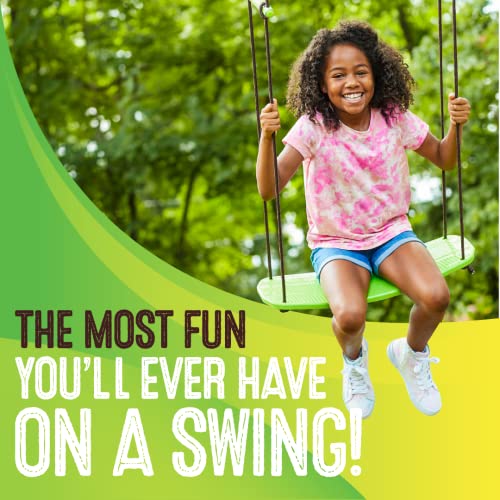 Swurfer Kick Stand Up Surfing Tree Swing Outdoor Swings for Kids Up to 200 Lbs - Hang from Up to 10 Feet High - Includes 24" SwingBoard, UV Resistant Rope, & Handles - color: Green