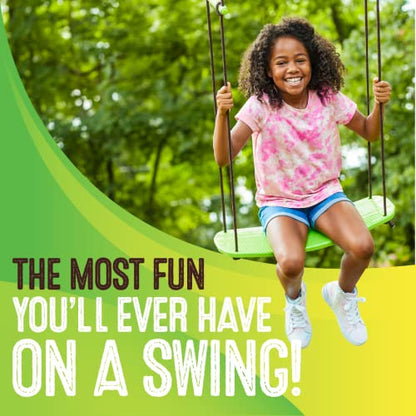 Swurfer Kick Stand Up Surfing Tree Swing Outdoor Swings for Kids Up to 200 Lbs - Hang from Up to 10 Feet High - Includes 24" SwingBoard, UV Resistant Rope, & Handles - color: Green