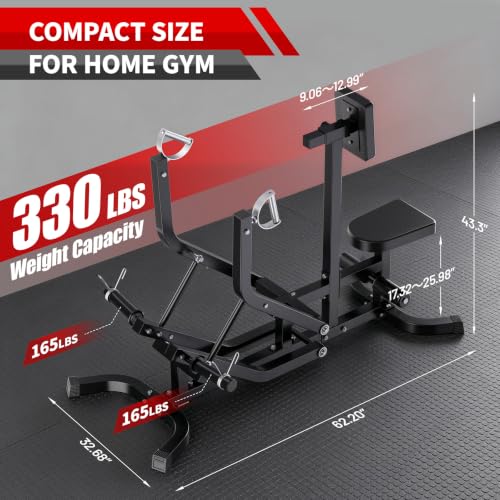 Garvee Seated Row Machine, Back Machine Gym Equipment, 400LBS