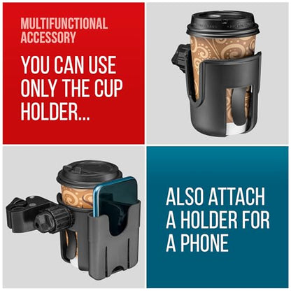 Walker Cup and Phone Holder, Compatible with Rollator and Folding Walkers