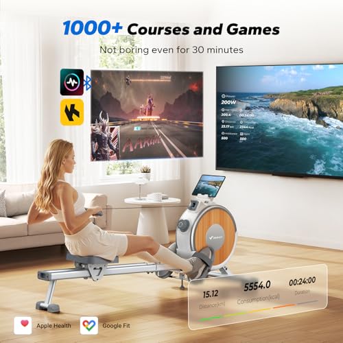 Merach Q1S Magnetic Rowing Machine Indoor, Dual Slide Rail, Quiet & Smooth - style: Manual-Adjust (Silent Version)