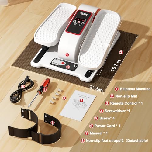 TDH Under Desk Elliptical Machine Leg Exerciser Electric - color: White