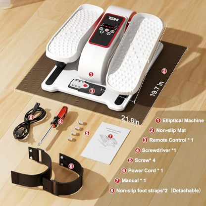 TDH Under Desk Elliptical Machine Leg Exerciser Electric - color: White