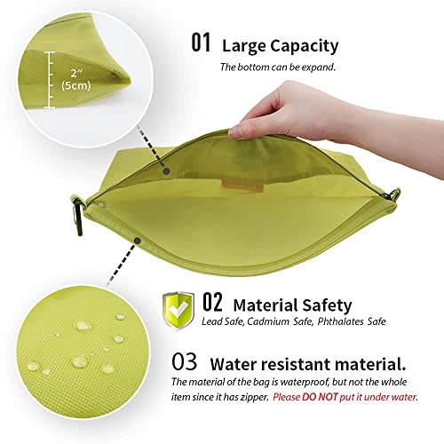 pack all Water-Resistant Zipper Pouch, Mesh Zipper Bag, 14.17"x10.23" - color: Green, size: Large