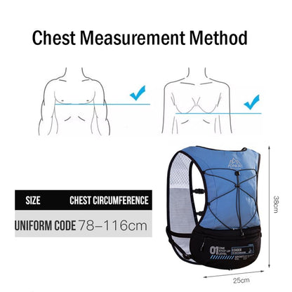 AWKSPORTS 5L Running Hydration Vest Backpack for Men Women, Adjustable & Lightweight, Front & Back Pockets for Essential Storage - style: Black with 2*500ml Flask