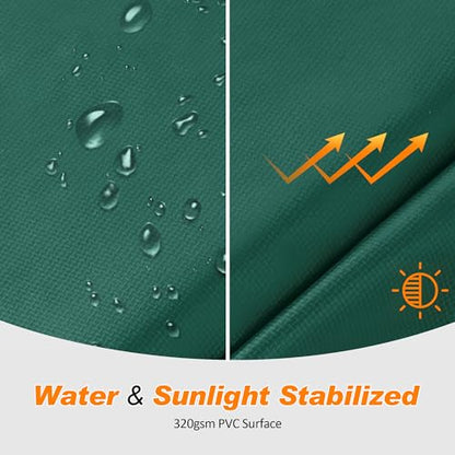 Exacme Trampoline Pad Replacement 16 15 14 13 12 10 8 Foot, Waterproof Safety Spring Cover Round Frame Pad, No Hole for Pole - color: Green, size: Fit 16FT Frame Only, style: With Opening Design
