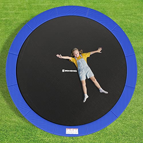 SONGMICS Replacement Trampoline Safety Pad Mat, 10ft 12ft 14ft 15ft Standard Size, Spring Cover, UV-Resistant, Tear-Resistant, Edge Protection - color: Cobalt Blue, size: 14FT, style: Non-Removable