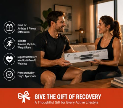 Muscle Roller Stick for Muscle Recovery, Double Row Massage Roller