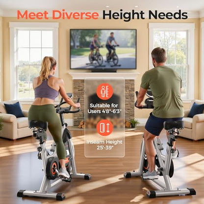 YOSUDA Exercise Bike, Magnetic Friction Stationary Bike with App Training - color: Black