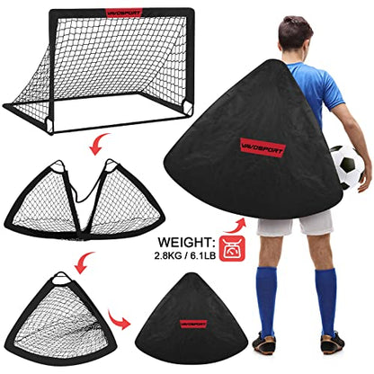 VAVOSPORT Kids Soccer Goals for Backyard Set of 2,Soccer Training Equipment - color: 1-Black, style: 4 ft x 3 ft