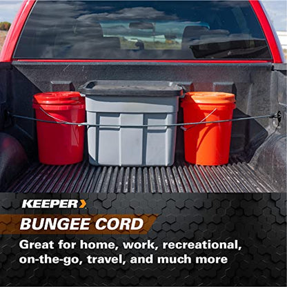 Keeper - 48” Bungee Cord With SST Hooks, 4 Pack - UV and Weather-Resistant - size: 48"