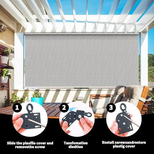 Roller Blind Bracket Replacement for Coolaroo Sun Shades Grey - color: Grey, size: 1 set bracket