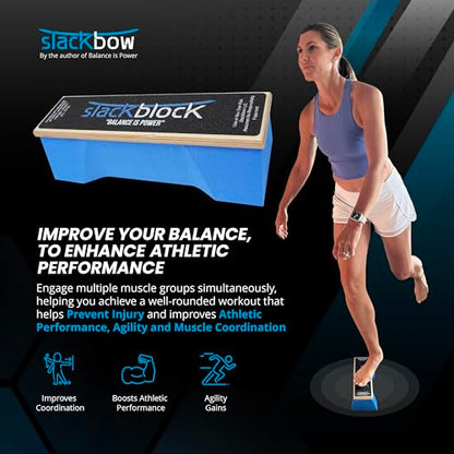 SlackBow SlackBlock Athletic Balance Trainer – Improve Balance, Stability, and Athletic Performance – Condition Your Body and Prevent Injury - Compact and Portable - size: 14"