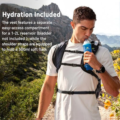 N NEVO RHINO 17L Hydration Backpack, Water Backpack with 500ml Soft Flask - color: Blue