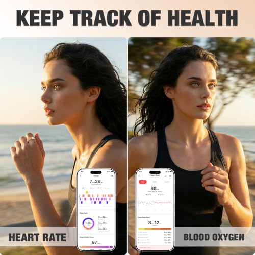 Smart Ring with Heart Rate, Blood Oxygen, Sleep Tracker, Step Tracker - size: 10
