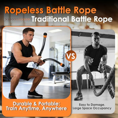 Weighted Ropeless Battle Ropes, Ropeless Battle Rope (Black and Orange)