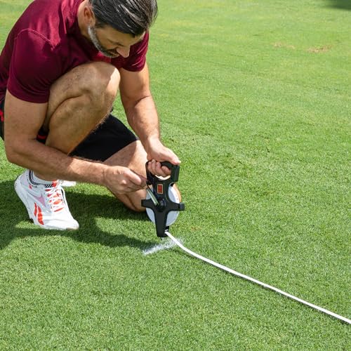 Champion Sports Open Reel Measuring Tapes – Durable Hand Crank with Metal Spike, Dual-Sided Feet & Meters, Perfect for Track & Field and Long Jump, 250 Feet/75 Meters - size: 75 m