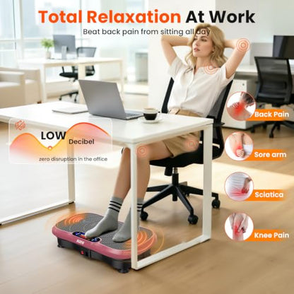 AXV Vibration Plate Exercise Machine Fitness Platform Body Vibrating Board - color: BASIC.PINK