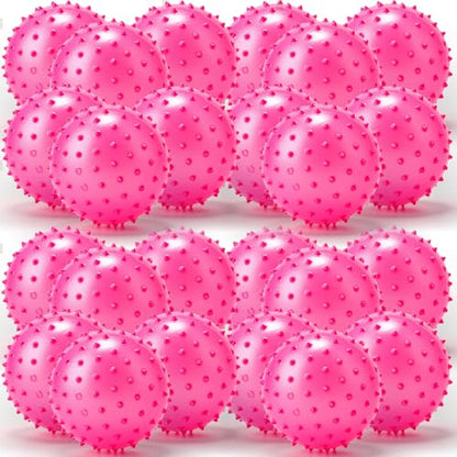 Jerify Knobby Balls Spiky Sensory Bouncy Balls Bulk - color: Pink