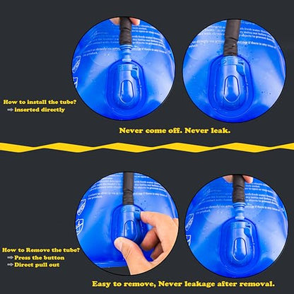 WACOOL 2L 2.5L 3L BPA Free PEVA Hydration Pack Bladder Leak-Proof Water Reservoir - size: 40 inches x 0.4"