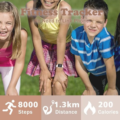 Kids Watches for Girls Boys Digital Sport Watch with Step Counter Pedometer Vibration Alarm Clock, No App Waterproof Fitness Tracker Kids Watch Boys Girls Teens Students Ages 5-16 - color: 021-E-Apricot