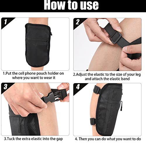 Xuniea 2 Pack Leg Phone Holder, Phone Calf Leg Band Holster, Black, Gray - color: Black, Gray