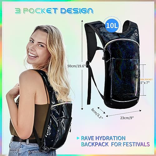 Hydration Backpack -Water Backpack with 2l Hydration Bladder - color: Holographic - Black