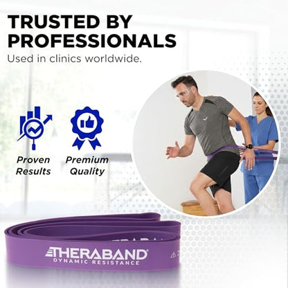 THERABAND Resistance Band Loop, Exercise, Workout, Physical Therapy, Purple - size: X-Heavy (50 lbs)