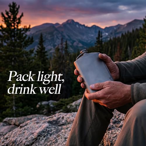Kuvіk Titanium Flask - 8.8 oz (260ml) - Ultralight Flask for Backpacking