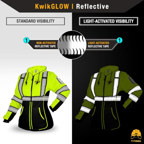 KwikSafety Women's Fleece Safety Hoodie Class 3 ANSI OSHA PPE - color: Premium, size: X-Large
