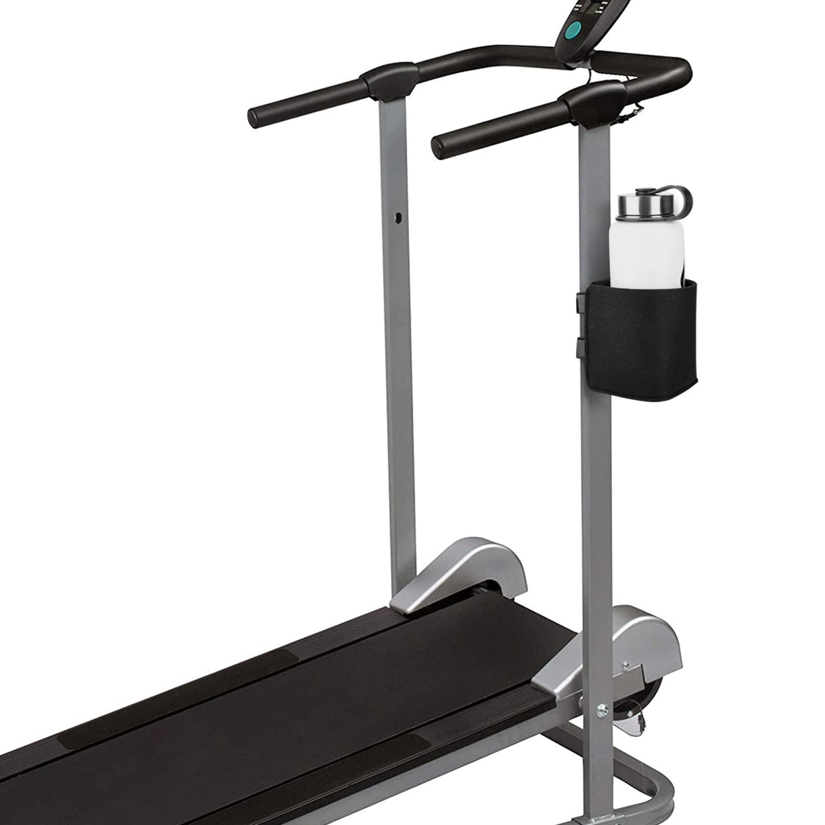 Xxerciz Treadmill Cup Holder with Two Adjustable Straps, Water Bottle Holder for Vertical Bar of Treadmill, Universal Drink Holder for Golf Cart, Walker, Scooter (Black)