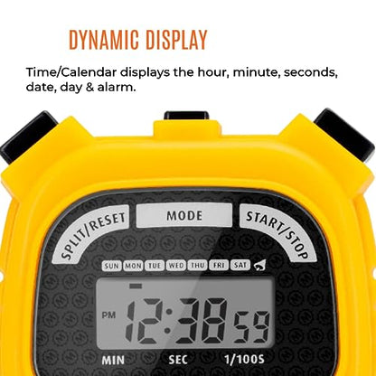 MARATHON Adanac 3000 Commercial Grade Digital Stopwatch Timer, Yellow - color: Yellow