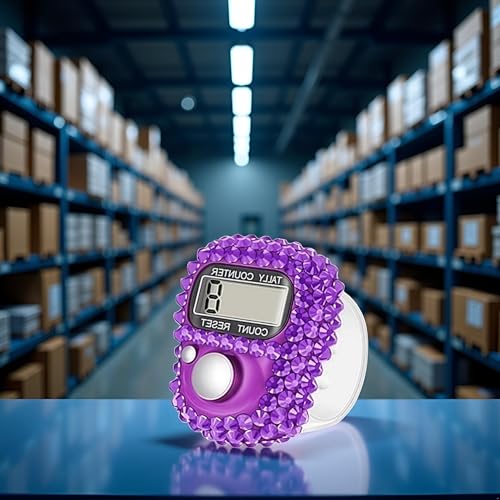 Electronic Finger Tally Counter Clicker Counter,Convenient Portable Digital Display Tally Counter,Resettable Mini Lap Counter for Golf Goods Counting Accessories,Track and Field Lap Counters(Purple)