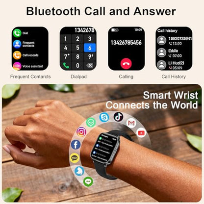 Smart Watches for Women Men,1000mAh Battery, Compatible with Android & iPhone, 1.83" HD Smartwatches with Calls/Messages Alerts, 110+ Sports Modes Fitness Watch, IP68 Waterproof(Black) - color: Black