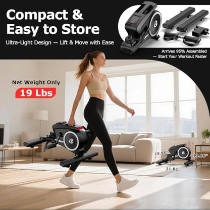 pooboo Under Desk Bike Pedal Exerciser with Magnetic Resistance - color: Black Silver