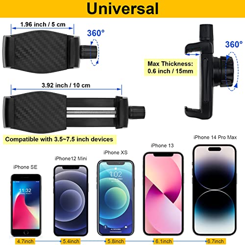 Mippko Gooseneck Phone Holder for Mic Stand/Music Stand/Stroller/Treadmill/Spin Bike/Exercise Bicycle,50 cm Long Flexible Gooseneck Arm Super Crab Clamp Mount,Compatible with 3.5~7.5" iPhone Devices