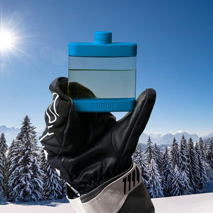 DUALIE 6 oz Hip Flask for Liquor - Shatterproof Alcohol Flasks with Clear Tritan Plastic and Silicone Grip - Flask Gift for Men & Women - Glacier - color: Glacier