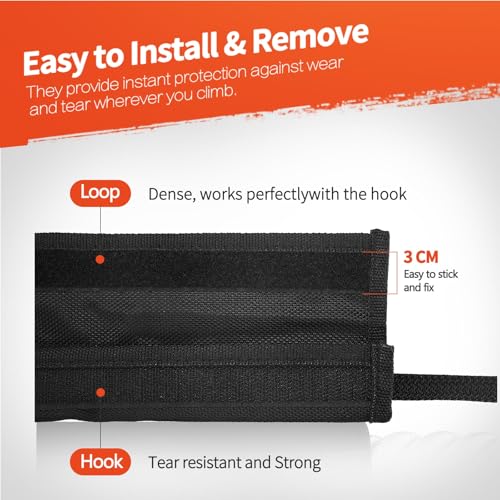 Rope Protector Rock Climbing Arborist 26in PVC Polyester with Telescopic Fixation Straps and Rope Fixing Buckle - size: 1PCS
