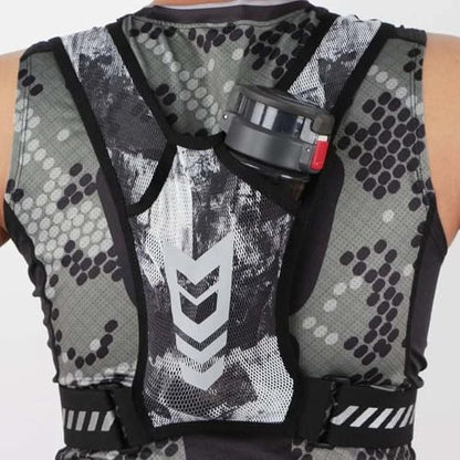 Reflective Running Vest with Phone Pocket and Cards Holder Bag for Men and Women Night Jogging Cycling Fitness - color: Black