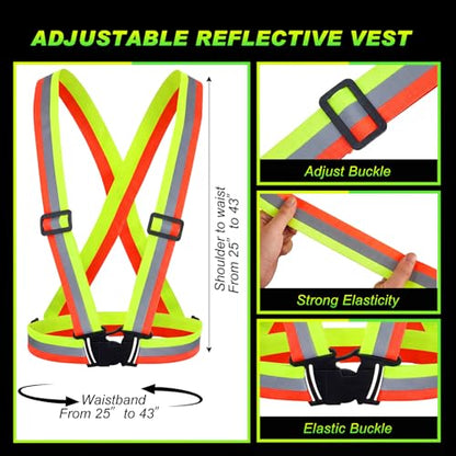 Hercicy Reflective Vest High Visibility Safety Vests Bulk - color: Yellow/Orange