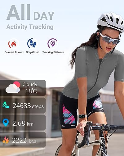 Amzhero Health Fitness Tracker with 24/7 Heart Rate, Blood Oxygen, Blood Pressure, Sleep Tracker, 5ATM Waterproof Activity Trackers with Step Tracker, Pedometer (S & L Bands Included) - color: Grey